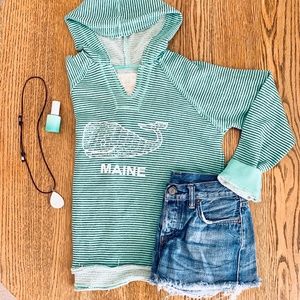 Striped Maine Whale Hoodie